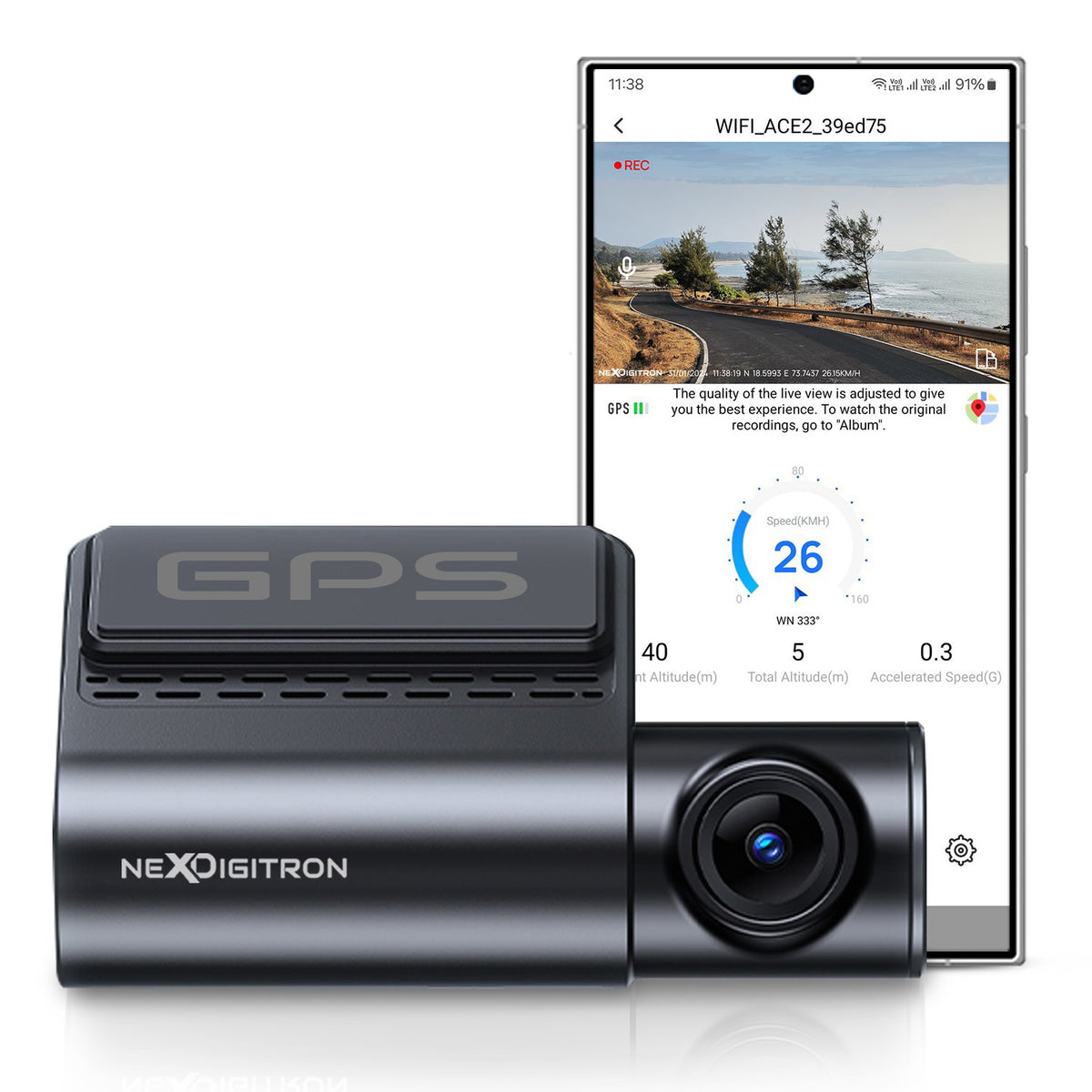 NEXDIGITRON ACE DashCam with GPS Logger
