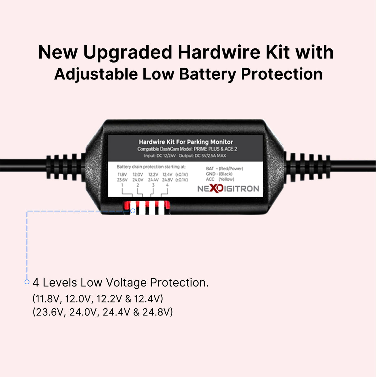 Hardwire Kit for ACE 2 DashCam - NEXDIGITRON