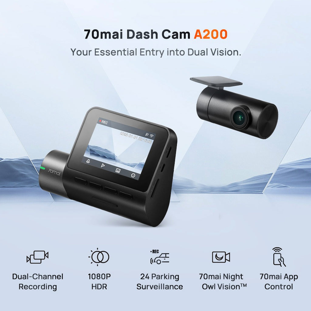 70mai A200 HDR 1080P Dual Dash Cam - NEXDIGITRON®