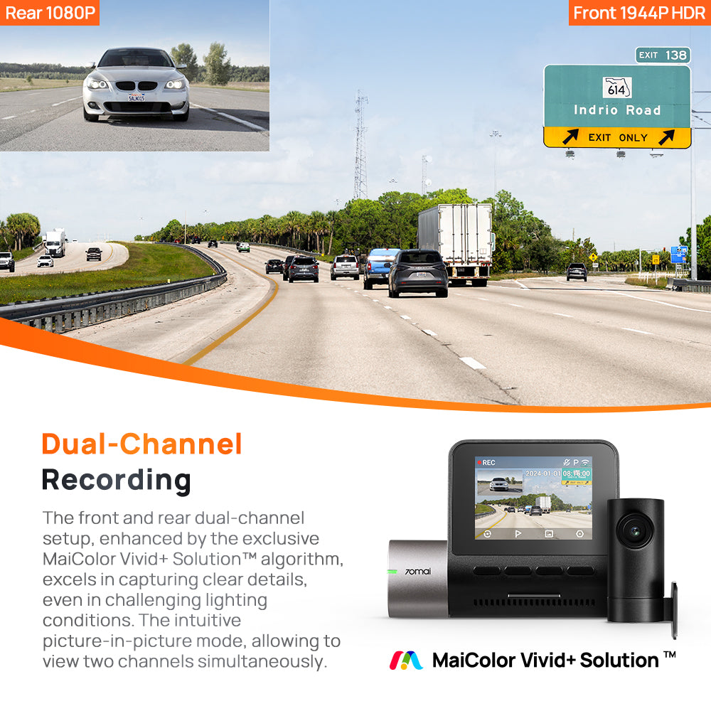 70mai A510 HDR 3K Dual DashCam - NEXDIGITRON®