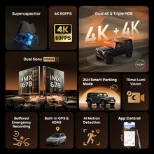 70mai T800 HDR 3-Channel 4K+4K+FHD DashCam