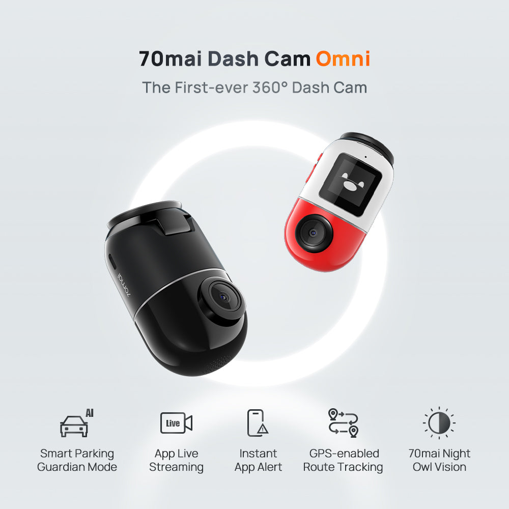 70MAI DASH CAM OMNI, PATENTED 360° DESIGN