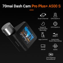 70mai A500S Pro Plus+ DashCam with Interior Cam